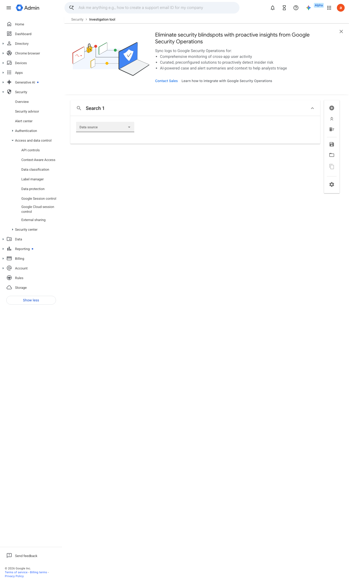 Admin console screen — Reporting > Audit and investigation > Admin log events (verify grant + auto-revoke both landed)